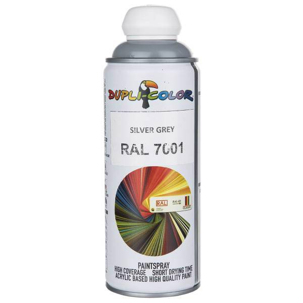 اسپری رنگ خاکستری نقره ای دوپلی کالر مدل RAL 7001 حجم 400 میلی لیتر، Dupli Color RAL 7001 Silver Grey Paint Spray 400ml