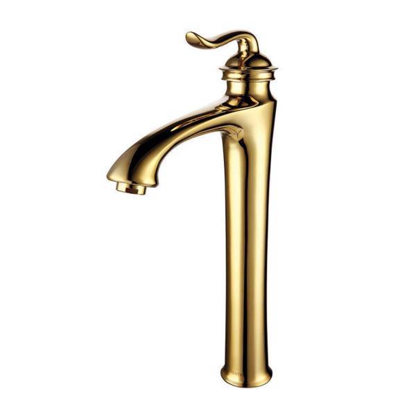 شیر روشویی پایه بلند ویسن تین مدل GOLD رنگ طلایی، VISENTIN GOLD VS16U73ZR Tall Basin Faucets