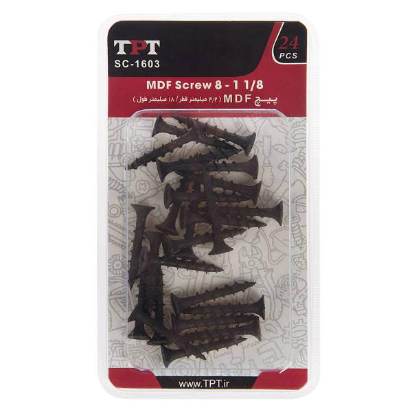 مجموعه 24 عددی پیچ ام دی اف تی پی تی مدل SC-1603، TPT SC-1603 MDF Screw Pack Of 24 PCS