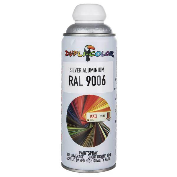 اسپری رنگ نقره ای دوپلی کالر مدل RAL 9006 حجم 400 میلی لیتر، Dupli Color RAL 9006 Silver Aluminium Paint Spray 400ml