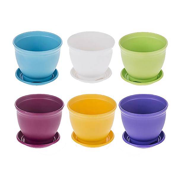 گلدان پلاستیکی شهر آذین مدل 3017 مجموعه 6 عددی، Shahrazin 3017 Pelastic Plant Pot Pack Of 6