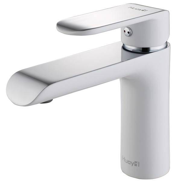 شیر روشویی هوآیی مدل یولاندا سفید کروم، Huayi white chrome yolanda basin mixer