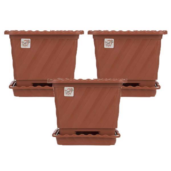 گلدان گل سنگ مدل 411 مجموعه سه عددی، Golesang 411 Plant Pot Pack Of 3