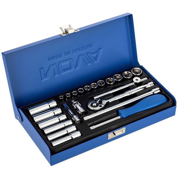 مجموعه 23 عددی سری و آچار بکس نووا مدل NTS 7302، Nova NTS 7302 Socket Set And Ratchet Wrench 23 PCS