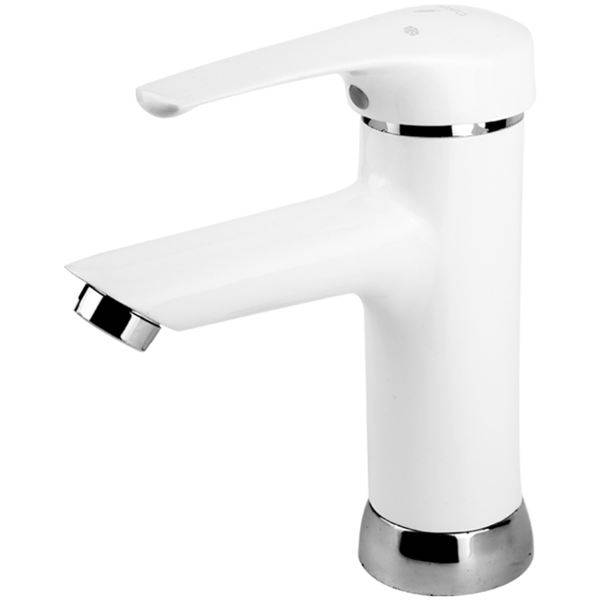 شیر روشویی کسری مدل آبتین سفید، Kasra white abtin basin mixer tap