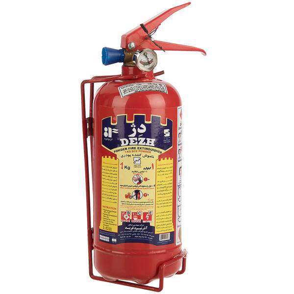 کپسول آتش نشانی دژ یک کیلوگرمی با پایه فلزی، Dezh 1 Kg Fire Extinguisher With Material Stand