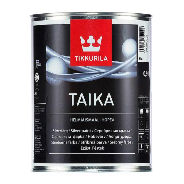 رنگ نقره تیکوریلا مدل Taika حجم 1 لیتر، TIKKURILA Taika Silver Paint 1L