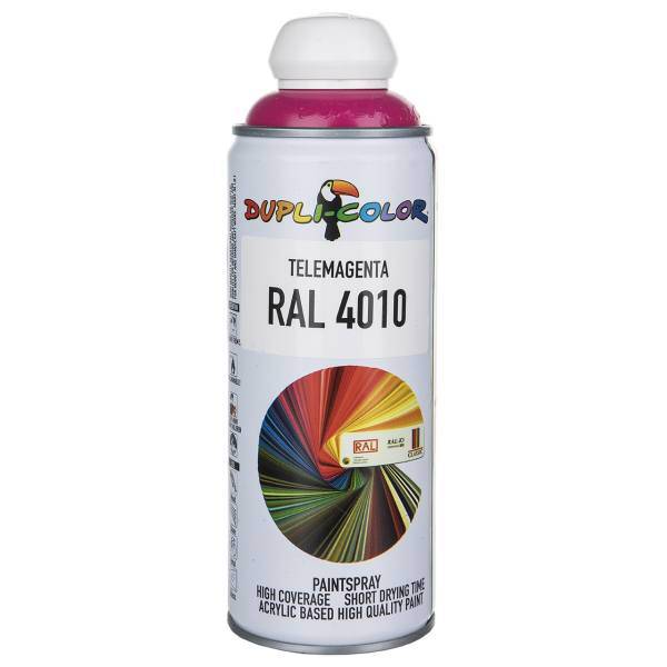 اسپری رنگ سرخابی دوپلی کالر مدل RAL 4010 حجم 400 میلی لیتر، Dupli Color RAL 4010 Telemagenta Paint Spray 400ml