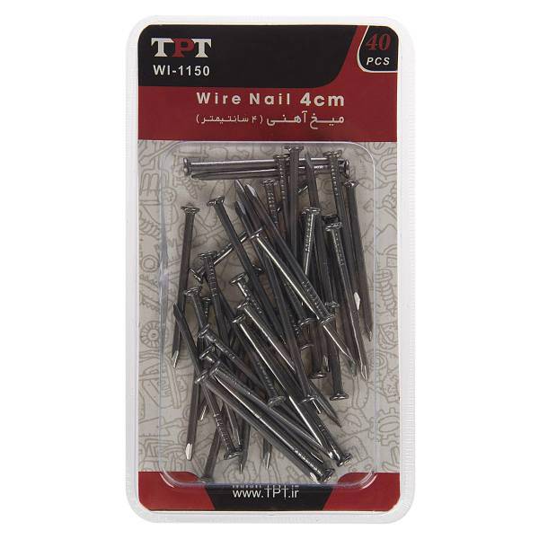 مجموعه 40 عددی میخ آهنی تی پی تی مدل WI-1150، TPT WI-1150 Wire Nail Pack Of 40 PCS