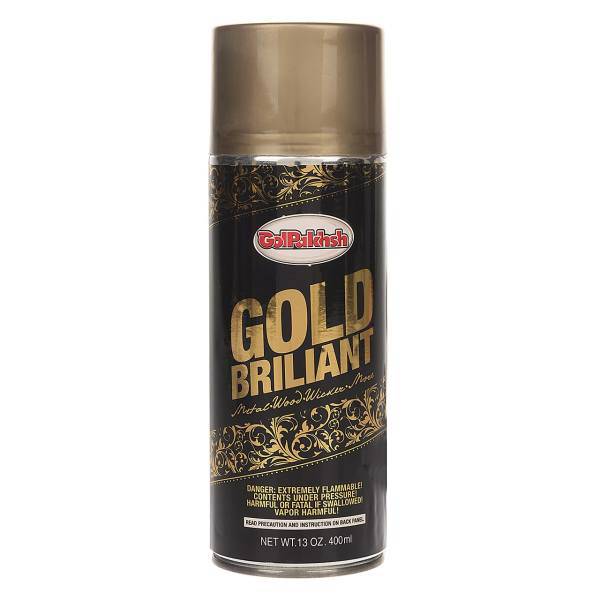 اسپری رنگ طلایی لوستری گل پخش حجم 400 میلی‌لیتری، Golpakhsh Gold Briliant Paint Spray 400ml