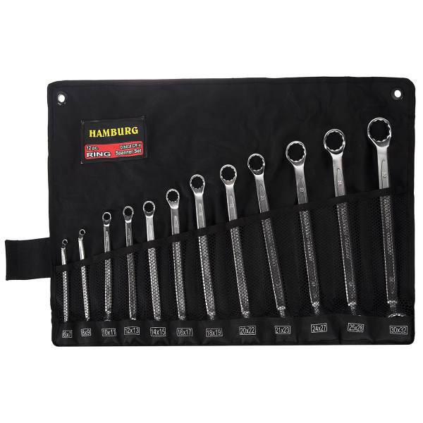 مجموعه 12 عددی آچار دو سر رینگی هامبورگ مدل H9212، Hamburg H9212 Offset Ring Wrench 12 PCS