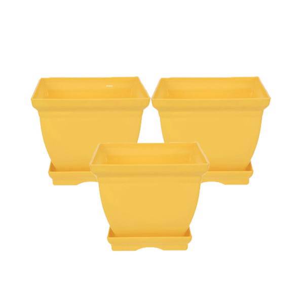 گلدان پلاستیکی شهر آذین مدل 7008 مجموعه 3 عددی، Shahrazin 7008 Pelastic Plant Pot - Pack Of 3