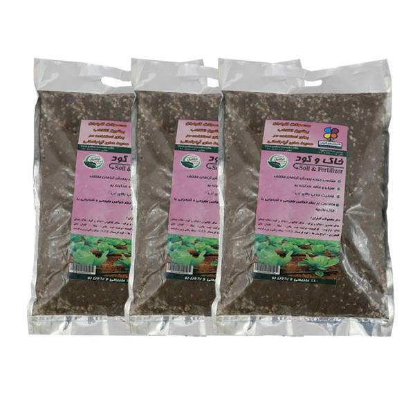 خاک و کود 4 کیلوگرمی گلباران سبز بسته سه عددی، Golbarane sabz Soils And Fertilizers 4 Kg Pack Of 3