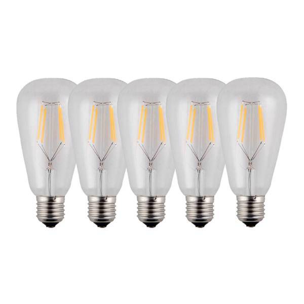 لامپ ال ای دی فیلامنتی 4 وات تکنوتل مدل 604 پایه E27 بسته 5 عددی، Technotel 604 Filament LED Lamp E27 5 PCS