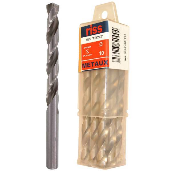 مته فلز ریس مدل 3085V001000 سایز 10 میلی متر بسته 10 عددی، Riss 3085V001000 Drill Bit Size 10mm Pack Of 10