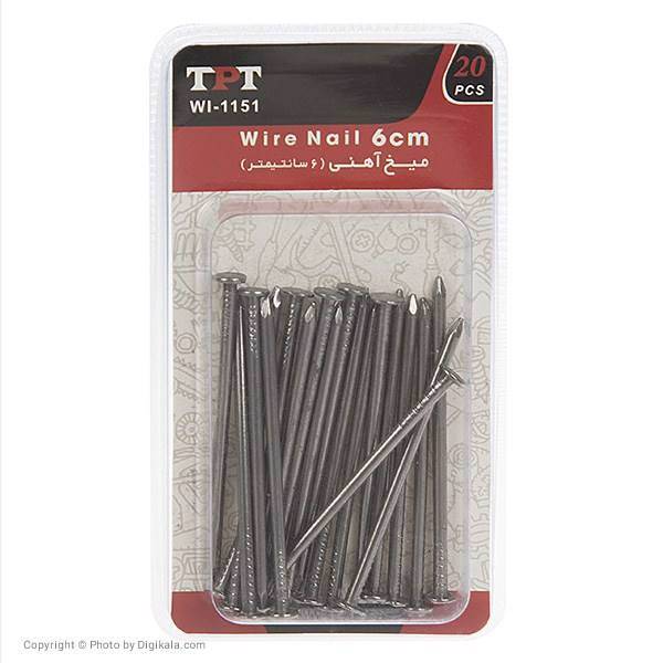 مجموعه 20 عددی میخ آهنی تی پی تی مدل WI-1151، TPT WI-1151 Wire Nail Pack Of 20 PCS