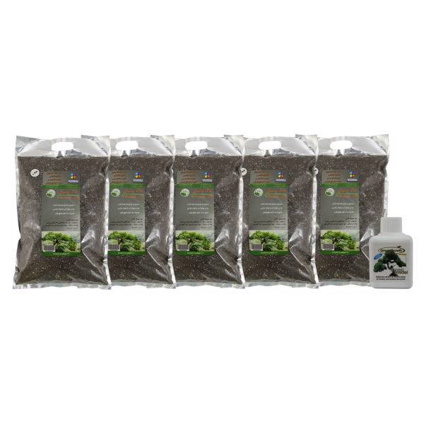 مجموعه خاک بونسای گلباران سبز بسته 5 عددی، Golbaranesabz Bonsai Soil Fertilizer Pack