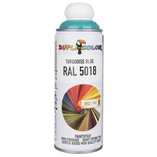 اسپری رنگ آبی فیروزه ای دوپلی کالر مدل RAL 5018 حجم 400 میلی لیتر، Dupli Color RAL 5018 Turquoise Blue Paint Spray 400ml