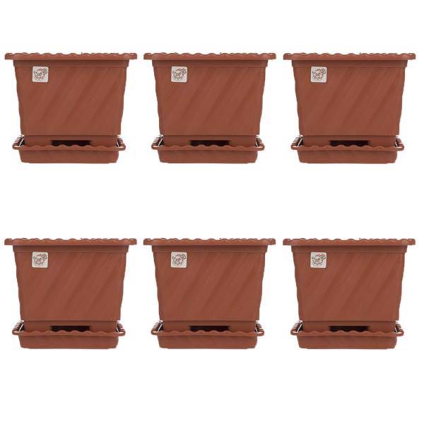 گلدان گل سنگ مدل 413 مجموعه شش عددی، Golesang 413 Plant Pot Pack Of 6