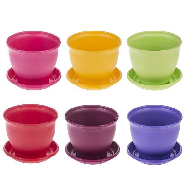 گلدان پلاستیکی شهر آذین مدل 3015 بسته 6 عددی، Shahrazin 3015 Pelastic Plant Pot Pack Of 6