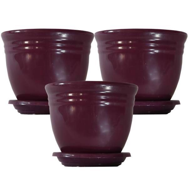 گلدان پلاستیکی گل سنگ مدل 2015 مجموعه سه عددی، Golesang 2015 Plastic Plant Pot Pack Of 3