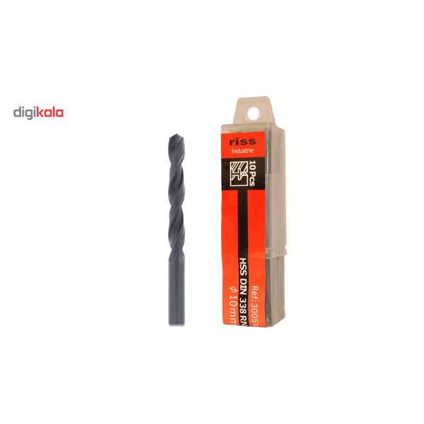 مته فلز ریس مدل 3005V001000 سایز 10 میلی متر بسته 10 عددی، Riss 3005V001000 Metal Drill Bit Size 10mm Pack Of 10