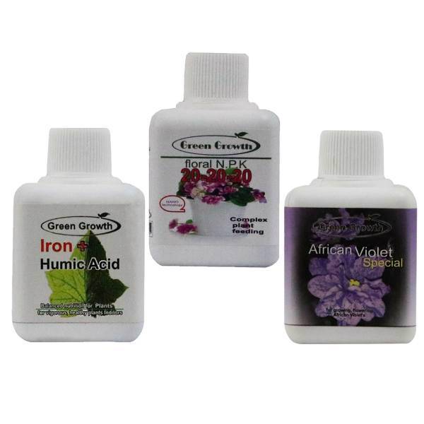 پک کود مایع مخصوص بنفشه آفریقایی گرین گروت، Green Growth Liquid Fertilizer Pack For African Violet