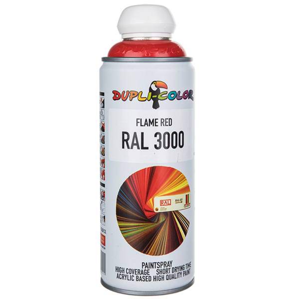 اسپری رنگ قرمز دوپلی کالر مدل RAL 3000 حجم 400 میلی لیتر، Dupli Color RAL 3000 Flame Red Paint Spray 400ml