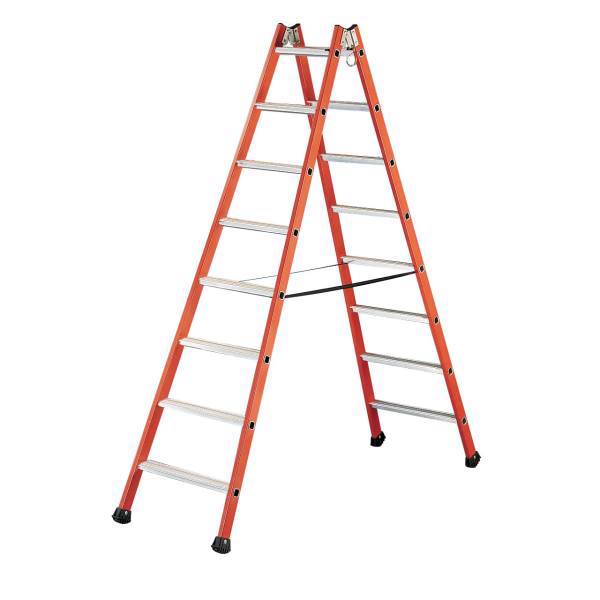 نردبان شانزده پله عایق برق توبسکا کومابی مدل 04255008، Tubesca Comabi 04255008 Step Ladder 16 Steps