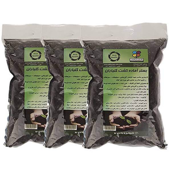 بستر آماده کشت 4کیلوگرمی گلباران سبز بسته سه عددی، Golbarane Sabz Bastare 4kg Fertilizer Pack Of 3