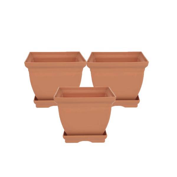 گلدان پلاستیکی شهر آذین مدل 7012 مجموعه 3 عددی، Shahrazin 7012 Pelastic Plant Pot - Pack Of 3