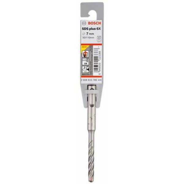 مته چهار شیار بوش مدل 2608833785 سایز 7 میلی متر، Bosch 2608833785 SDS Plus Drill Bit 7mm