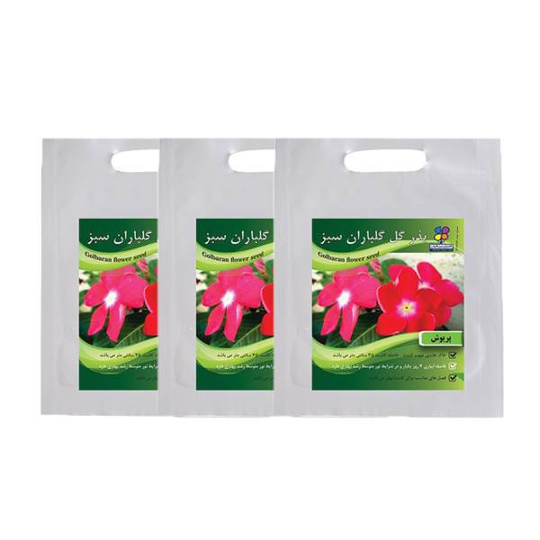 مجموعه بذر گل پریوش گلباران سبز بسته 3 عددی، Golbaranesabz Catharanthus Roseus Flower Seeds Pack Of 3