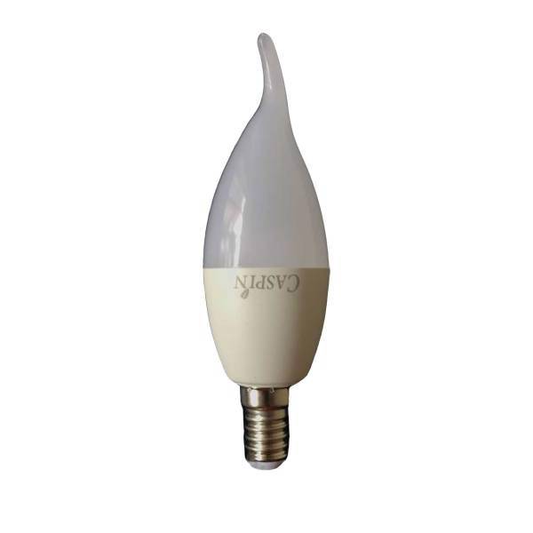 لامپ ال ای دی 7 وات کاسپین مدل اشکی پایه E14 بسته 5 عددی، Caspin 7w LED Candle Lamp E14 5 Pcs
