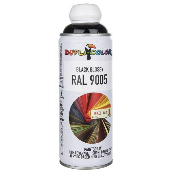 اسپری رنگ مشکی براق دوپلی کالر مدل RAL 9005 حجم 400 میلی لیتر، Dupli Color RAL 9005 Black Glossy Paint Spray 400ml