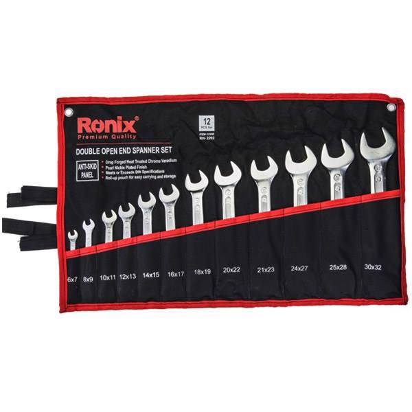 مجموعه 12 عددی آچار تخت رونیکس مدل RH-2202، Ronix RH-2202 12Pcs Double Open Ended Wrench Set