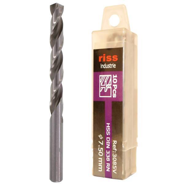 مته فلز ریس مدل 3085V000750 سایز 7.5 میلی متر بسته 10 عددی، Riss 3085V000750 Drill Bit Size 7.5mm Pack Of 10