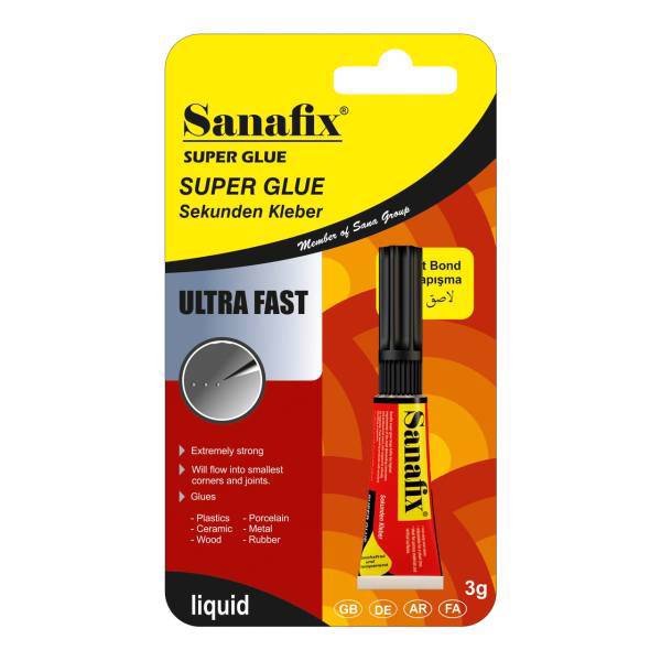 چسب قطره ای مدل ثنافیکس حجم 3 میلی لیتر، Sanafix Super Glue Instant Adhesive 3ml