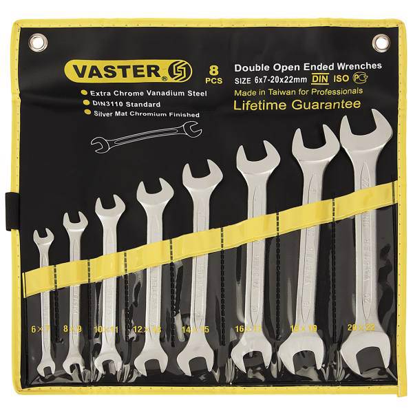 مجموعه 8 عددی آچار دو سر تخت واستر مدل 22-6، Vaster 6-22 Double Open Ended Wrench 8 PCS