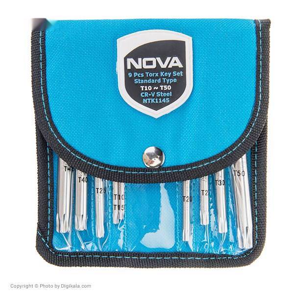 مجموعه 9 عددی آچار ستاره‌ای نووا مدل NTK-1145، Nova NTK-1145 9Pcs Star Key Wrench Set