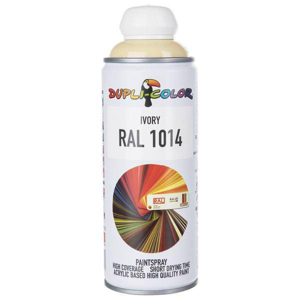 اسپری رنگ استخونی دوپلی کالر مدل RAL 1014 حجم 400 میلی لیتر، Dupli Color RAL 1014 Ivory Paint Spray 400ml