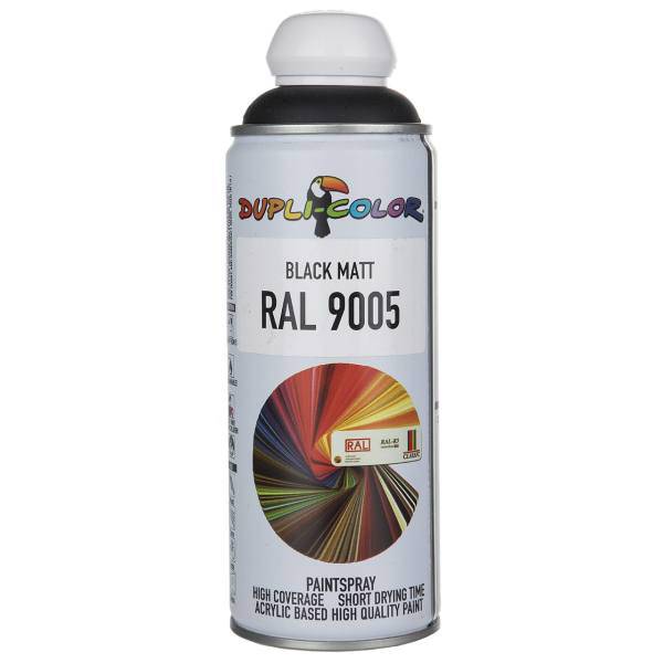 اسپری رنگ مشکی مات دوپلی کالر مدل RAL 9005 حجم 400 میلی لیتر، Dupli Color RAL 9005 Black Matt Paint Spray 400ml