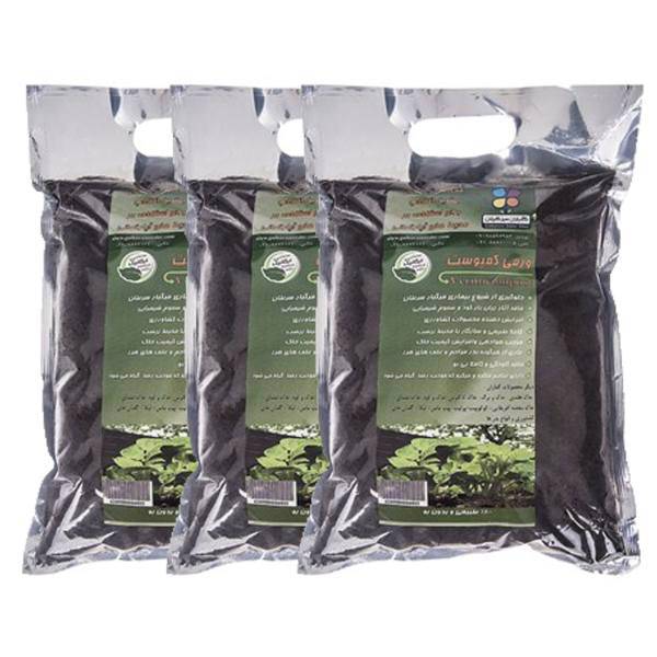 کود ورمی کمپوست 4 کیلوگرمی گلباران سبز بسته سه عددی، Golbarane Sabz Vermicompost Fertilizer 4 Kg Pack Of 3