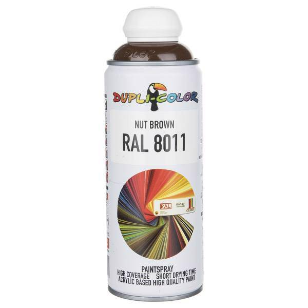 اسپری رنگ قهوه ای دوپلی کالر مدل RAL 8011 حجم 400 میلی لیتر، Dupli Color RAL 8011 Nut Brown Paint Spray 400ml