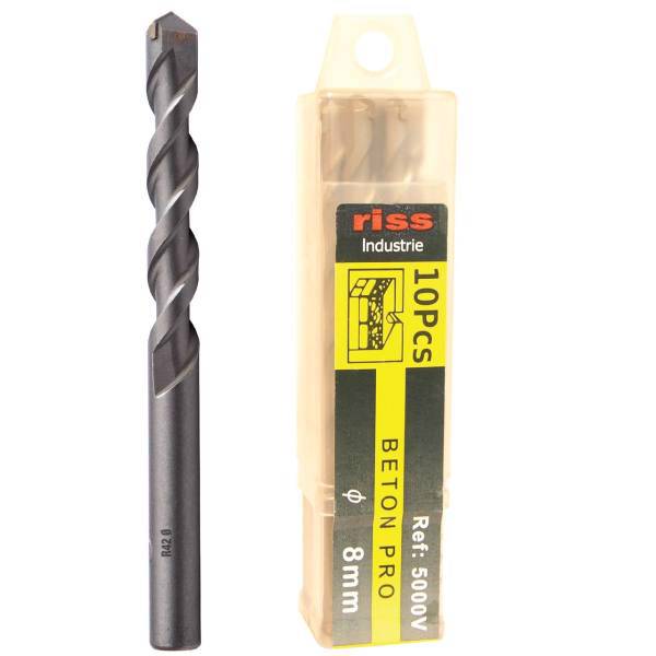 مته گرانیت ریس مدل 5000V000800 سایز 8 میلی متر بسته 10 عددی، Riss 5000V000800 Granite Drill Bit Size 8mm Pack Of 10