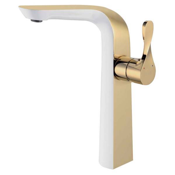 شیر روشویی پایه بلند الپس مدل ALPS طلایی سفید، ALPS AP90663-A Tall Basin Faucets