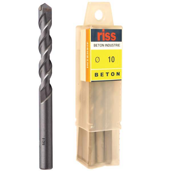 مته گرانیت ریس مدل 5000V001000 سایز 10 میلی متر بسته 10 عددی، Riss 5000V001000 Granite Drill Bit Size 10mm Pack Of 10