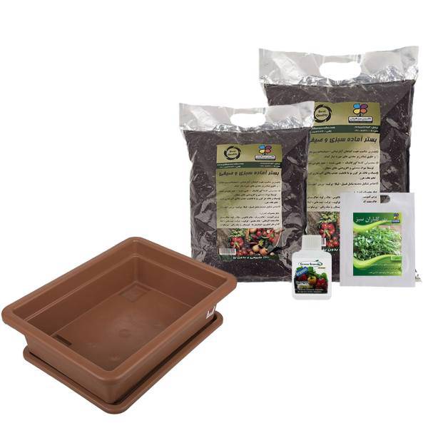 مجموعه کاشت سبزی شاهی گلباران سبز، Golbaranesabz Garden cress Gardening Pack
