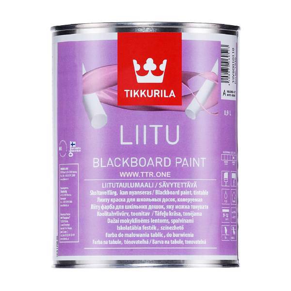 رنگ تخته سیاه تیکوریلا مدل Liitu M442 حجم 1 لیتر، Tikkurila Liitu M442 Black Board Paint 1 Liter