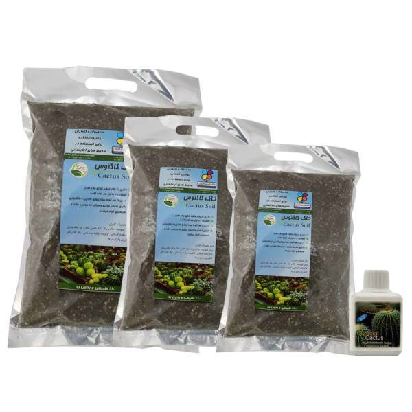 مجموعه خاک کاکتوس گلباران سبز، Golbaranesabz Cactus Soil Fertilizer Pack